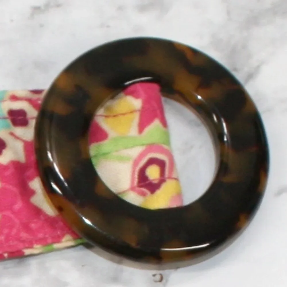 VERA BRADLEY Belt Floral Reversible Paisley Pink Colorful Fabric Retro Statement